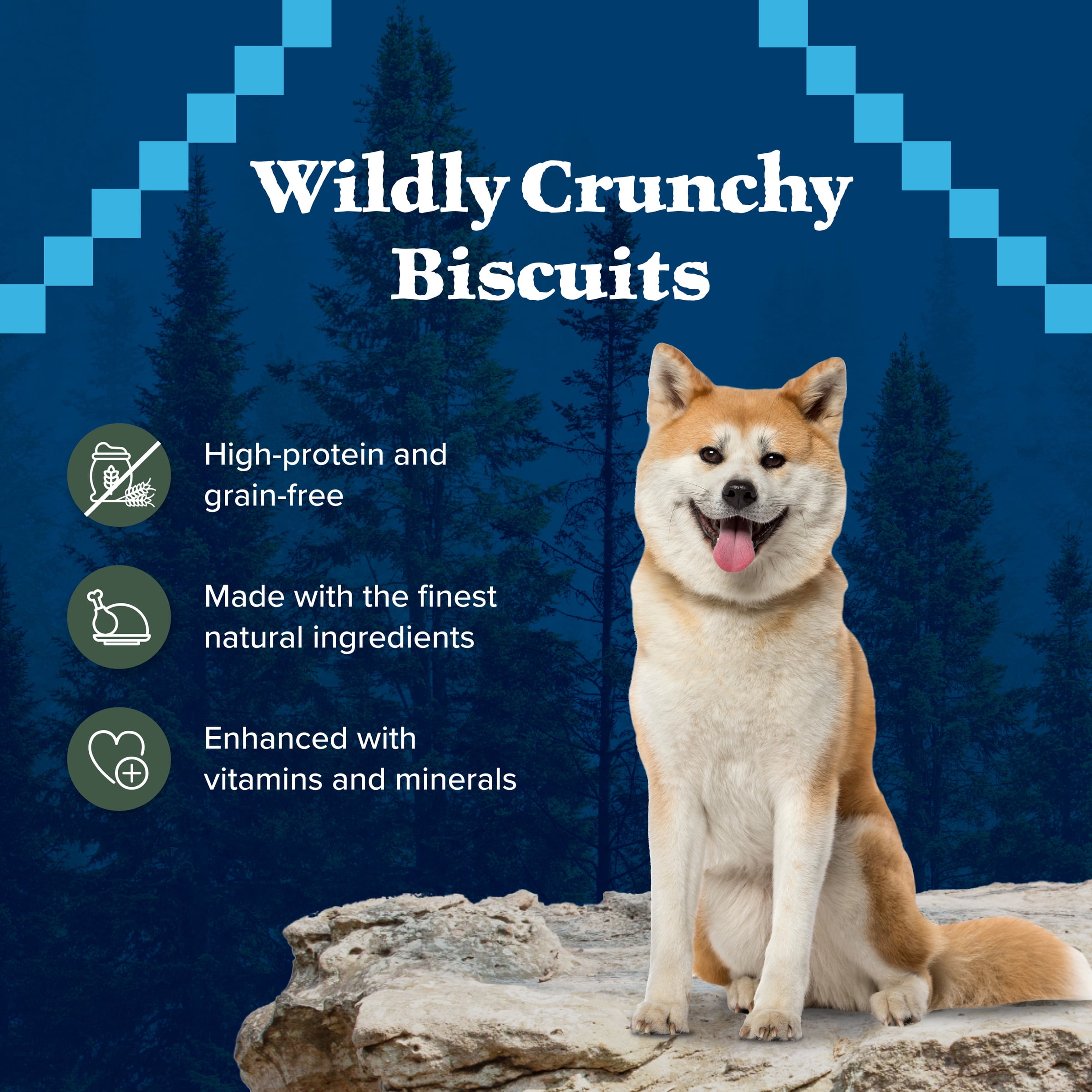 (4 pack) Blue Buffalo Wilderness Trail Treats Dog Biscuits Crunchy Dog Treats, Duck, 10-oz Bag