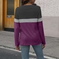 thumbnail image 2 of MIXUE Autumn Winter Color Block Striped Print Crew Neck Long Sleeve Fashion Casual Tee Shirts Streetwear,Purple,XXL, 2 of 5