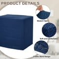 thumbnail image 3 of Knitted Jacquard Polyester Square Ottoman Cover Fit Length 13"-18", Navy Blue, 3 of 6
