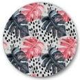 thumbnail image 2 of Designart - Colored Monstera On Rough Brush Strokes I - Tropical Metal Circle Wall Art, 2 of 5