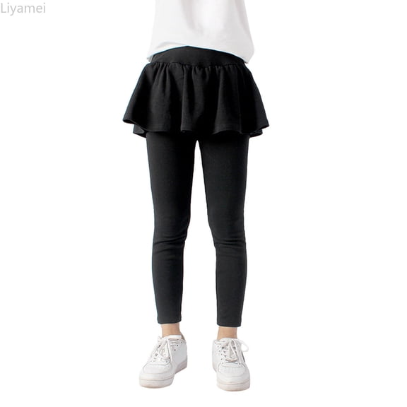 Liyamei Girls Leggings with Solid Color and Stretchy Basic for Spring Autumn Wear Size 4-12 Years