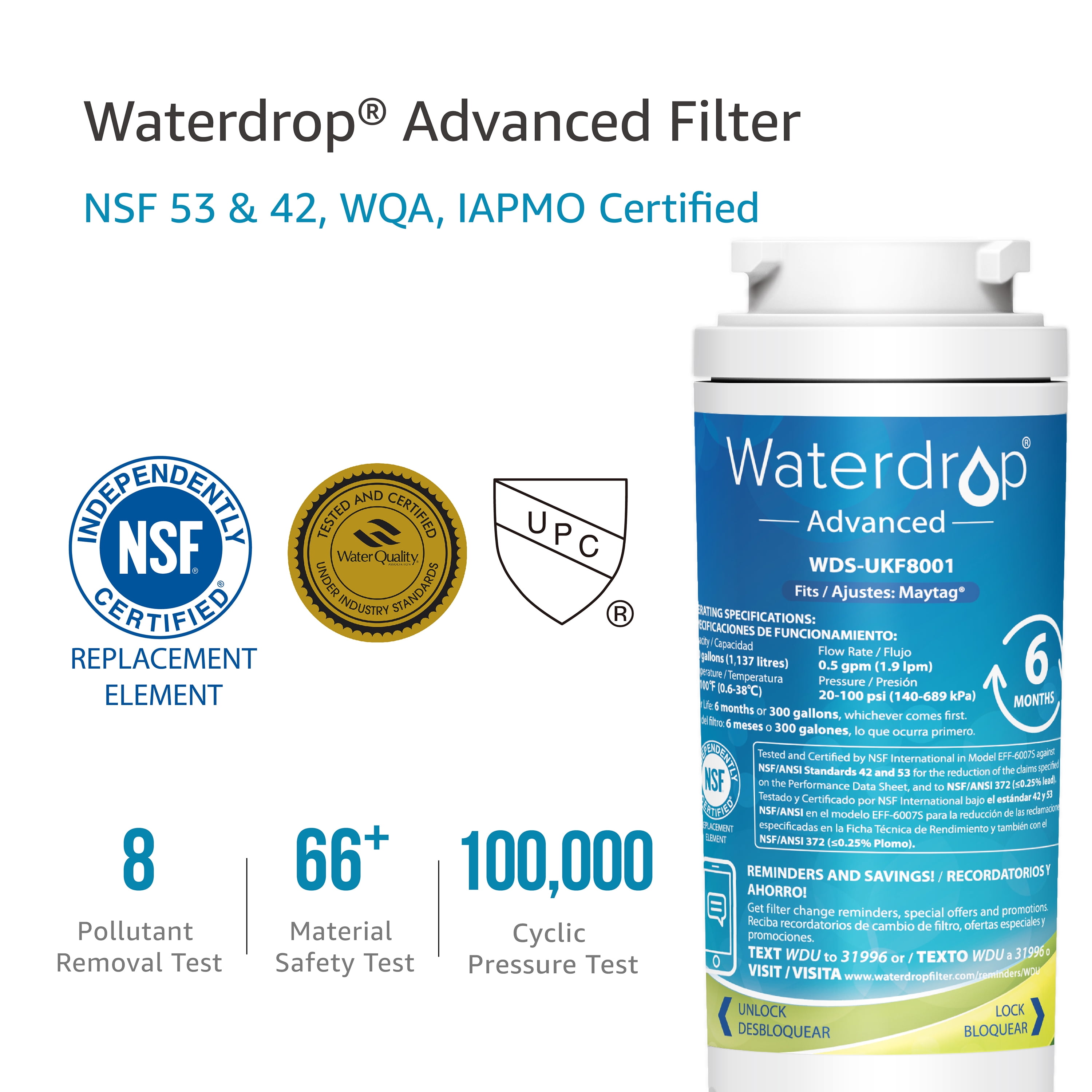 2 Pack Maytag Mfi2568aes Replacement Refrigerator Water Filter For Ukf8001 Kenmore 46 9992 Edr4rxd1 Whirlpool Filter 4 Nsf 53 42 Certified To Reduce 99 Lead By Waterdrop Walmart Com Walmart Com 2 Pack Maytag Mfi2568aes Replacement Refrigerator Water Filter For Ukf8001 Kenmore 46 9992 Edr4rxd1 Whirlpool Filter 4 Nsf 53 42 Certified To Reduce 99 Lead By Waterdrop Walmart Com Walmart Com