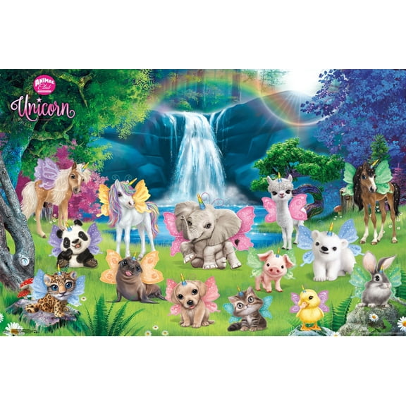 Animal Club - Unicorn Group Wall Poster, 22.375" x 34"