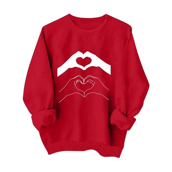 Likimi Children Girls Boys Tops Valentine'S Day Print Long Sleeve Crew Neck Winter Warm Pullover Fashionable T Shirt Red Size 2-3 Years