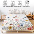 thumbnail image 5 of King Size Fitted Sheet Set - Blue Flowers 3 Piece Bedding Sets 16" Deep Pocket Fitted Sheet with 2 Pillowcases, Pink Watercolor Botanical Garden Floral Brushed Microfiber Hotel Luxury Bed Sheets, 5 of 9