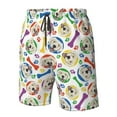 thumbnail image 6 of Uemuo Cartoon Labrador Retriever Pattern Men's Swim Trunks Hawaiian Beach Bathing Suit Swimsuits Beach Quick-Dry Shorts with Pockets-3X-Large, 6 of 9