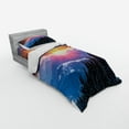 thumbnail image 2 of Ambesonne Forest Bedding Set 3 Pcs, Sunset in Mountains, Twin XL, Orange Blue, 2 of 2