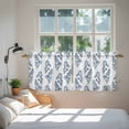 thumbnail image 3 of Blue Botanical Tier Curtains 24 Inch Length, Pastoral Elegant Spring Floral Cafe Short Curtains for Bathroom Over Sink, Small Kitchen Curtain Light Filtering Tiered Drapes 2 Panels 27.5"Wx24"L, 3 of 8