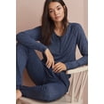 thumbnail image 3 of ellos Women's Plus Size Marled Henley Lounge Top - 30/32, Marled Grey, 3 of 3
