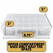 Hawk 8.75 X 5 X 2 Clear Plastic Craft Box With 22 Storage Sections - Tj8798-clear