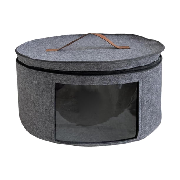 Organizador de sombreros de fieltro, bolsa de almacenamiento de sombreros duradera, caja multifuncional para sombreros Gris Talla S