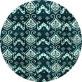 thumbnail image 1 of Ahgly Company Indoor Round Abstract Light Blue Modern Area Rugs, 6' Round, 1 of 4