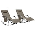 thumbnail image 1 of vidaXL Sun Loungers 2 pcs Textilene Taupe and Grey, 1 of 5