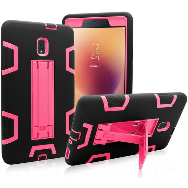 Mignova for Galaxy Tab A 8.0 SM-T380 Case.Hybrid Shockproof Rugged Anti-Impact Drop Protection Cover Built-In Kickstand For Samsung Galaxy Tab A 8.0 2017 SM-T380 T385(Black/Pink)