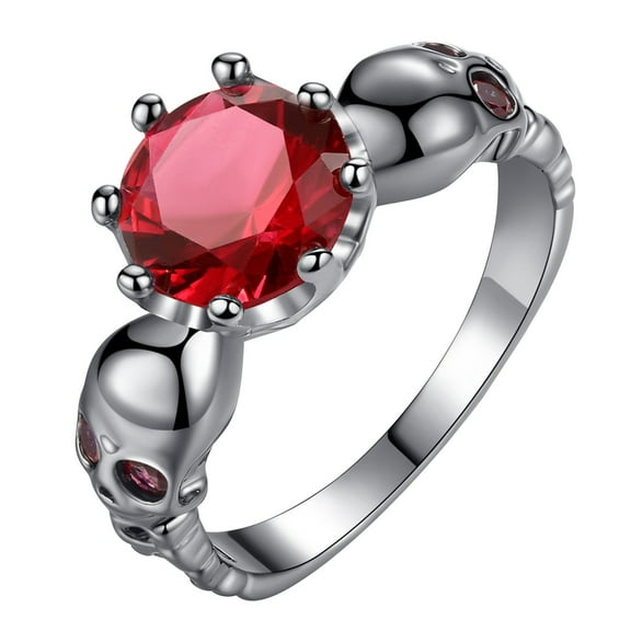 wznxdo Couples Rings Copper Inlaid Zircon Women's Skeleton Bands Size Lovers'