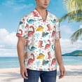 thumbnail image 3 of Vsdgher Dinosaur Print Men's Hawaiian Shirts Button Down Tropical Holiday Beach Shirts Vacation Clothes,Medium, 3 of 7