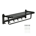 thumbnail image 1 of Aquaterior 23" Wall Mounted Towel Rack 2 Tier Rail  Storage Shelf with Hook, 1 of 10