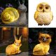 thumbnail image 1 of 4 Unids Luz Animal Estatuilla Detallada Resina Decorativa Whimsical Animal Jardín Sharpla Luces de animales de jardín al aire libre, 1 of 8