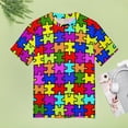 thumbnail image 4 of Colorful Puzzle Pieces Women's T-Shirt Short Sleeve T Shirts Tops Tee Ladies Loose T, 4 of 6