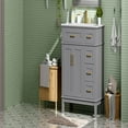 thumbnail image 5 of Kadyn Modern Bathroom Vanity,Bathroom Cabinet,36" Gray Modern Bathroom Vanity with Ceramic Sink, Soft Close Doors, 4 Drawers for Storage, 5 of 13