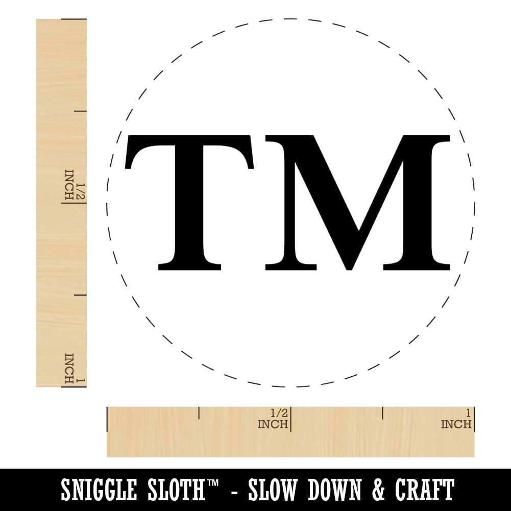 Trademark TM Symbol Self-Inking Rubber Stamp Ink Stamper - Red Ink - Medium 1 Inch