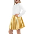 thumbnail image 2 of KAUOD Girls Metallic Mini Skirts High Waist Athletic Skirt with Shorts Activewear for Teens Kids Performance Tennis, 2 of 7