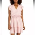 thumbnail image 2 of INC International Concepts PALE MAUVE Women's Tiered Mini Dress, US X-Large, 2 of 4