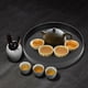 thumbnail image 2 of Wooden Round Black Anti-Slip Tea Tray Serving Tray for Home Shop Office Bar Use (Black 30cm), 2 of 5