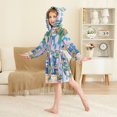 thumbnail image 4 of FORMRS Niños Bathrobe Unisex Hooded Robe Soft Plush Pajamas Sleepwear, Size 2-3T, Floral Window, 4 of 7