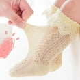thumbnail image 5 of Biezeib Toddler Girls Knee High Socks Summer Breathable Knit Lace Ruffle Princess Socks for Party, Wedding, Photography, 5 of 6