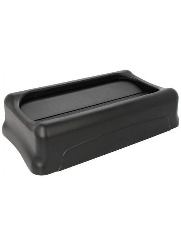 Rubbermaid Commercial Swing Top Lid for Slim Jim Waste Containers, 11-3/8 x 20-3/8, Plastic, Black (267360BK)
