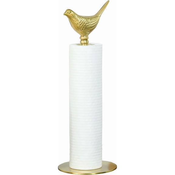 Luxurious Gold Paper Towel Holder Countertop, Brass Paper Towel Holder for Kitchen, Unique Gold Bird Decor - Sturdy, Durable, and Elegant Home Decor for Kitchen