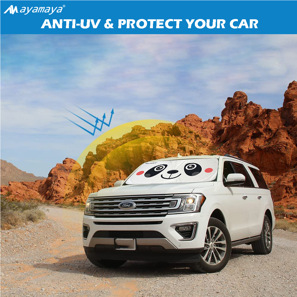 Ayamaya Foldable Windshield Sun Shade, Panda Design photo 6