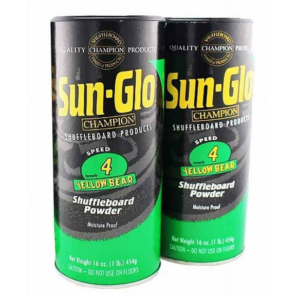 Twin Pack of Sun-Glo #4 Speed Yellow Bear Shuffleboard Powder Wax