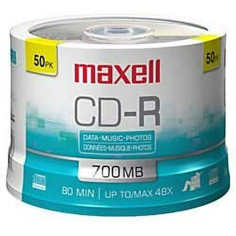 Maxell 32x Recordable Blank CD-R for Audio & Video Recording - 50