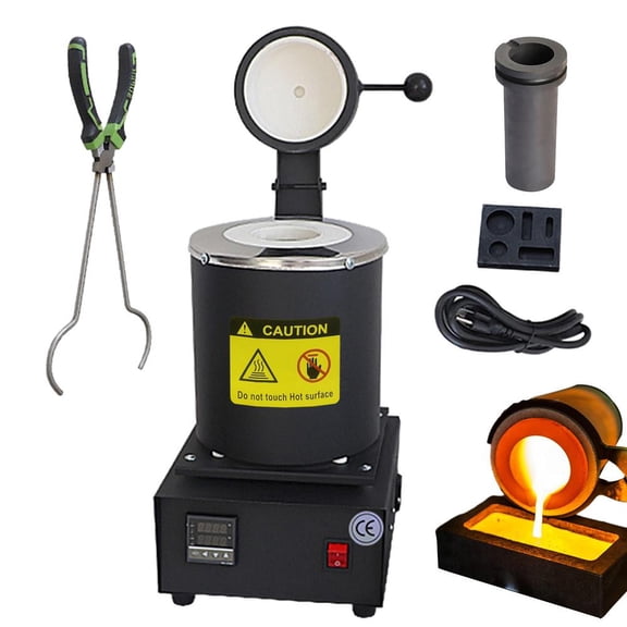 Xianers Gold Melting Furnace Electric | High-Temperature Fast Casting Furnaces With Fluted Graphite Crucible | Portable Accurate Smelting Furnace For Silver, Aluminum, Metal Scrap