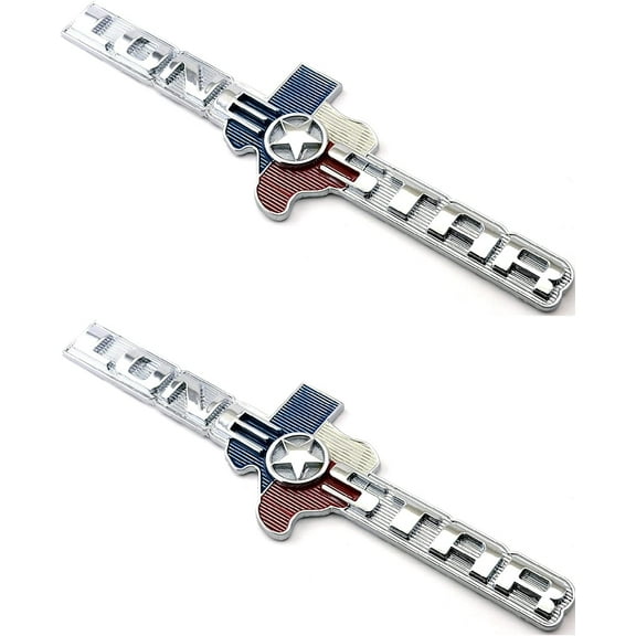 Muzzys (SET OF TWO) LONE STAR EDITION Texas Emblems FITS Ram 1500 2500 3500 Tailgate Universal StickOn for Tundra, Tacoma, F150, Silverado, Titan Hood Door Grille Fender