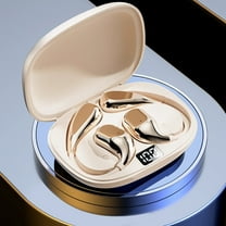 Nkmbld Noise Cancelling Headphones Bluetooth 5.4 Wireless Earphones Ear Mounted Directional Sound High-definition Call Intelligent Digital Display Bluetooth Earphones, Beige