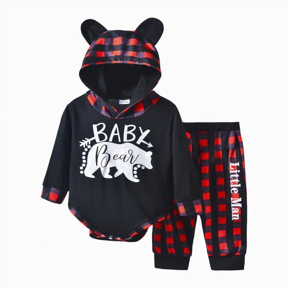Baby Boy Clothes Newborn Boy Outfits Infant Letter Print Long Sleeve Romper Hoodies Pants Fall Winter Outfits