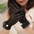 thumbnail image 3 of PMVFHDE Black Gloves Womens Short Lace Breathable Riding Sunscreen Wedding Gloves Ice Silk Non Slip Screen, 3 of 3