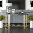 thumbnail image 2 of Furniture of America Musel Faux Marble Top Console Table, Black, 2 of 8