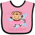 thumbnail image 3 of Inktastic Monkey Love Tutu Dance Girls Baby Bib, 3 of 4