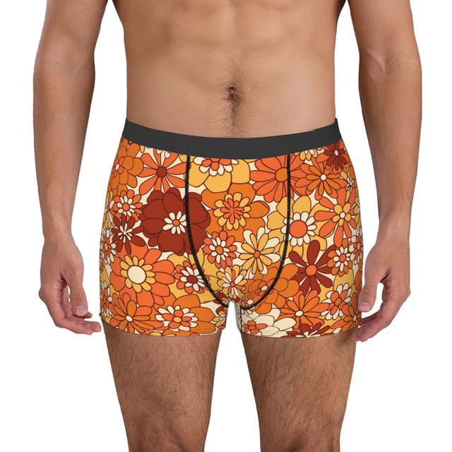 Fotbe Hippie Flower Calzoncillos Tipo Boxer con Bolsa de Soporte Total para Hombre, X-Temp Fresco, Transpirable y de Secado Rápido-XX-Large