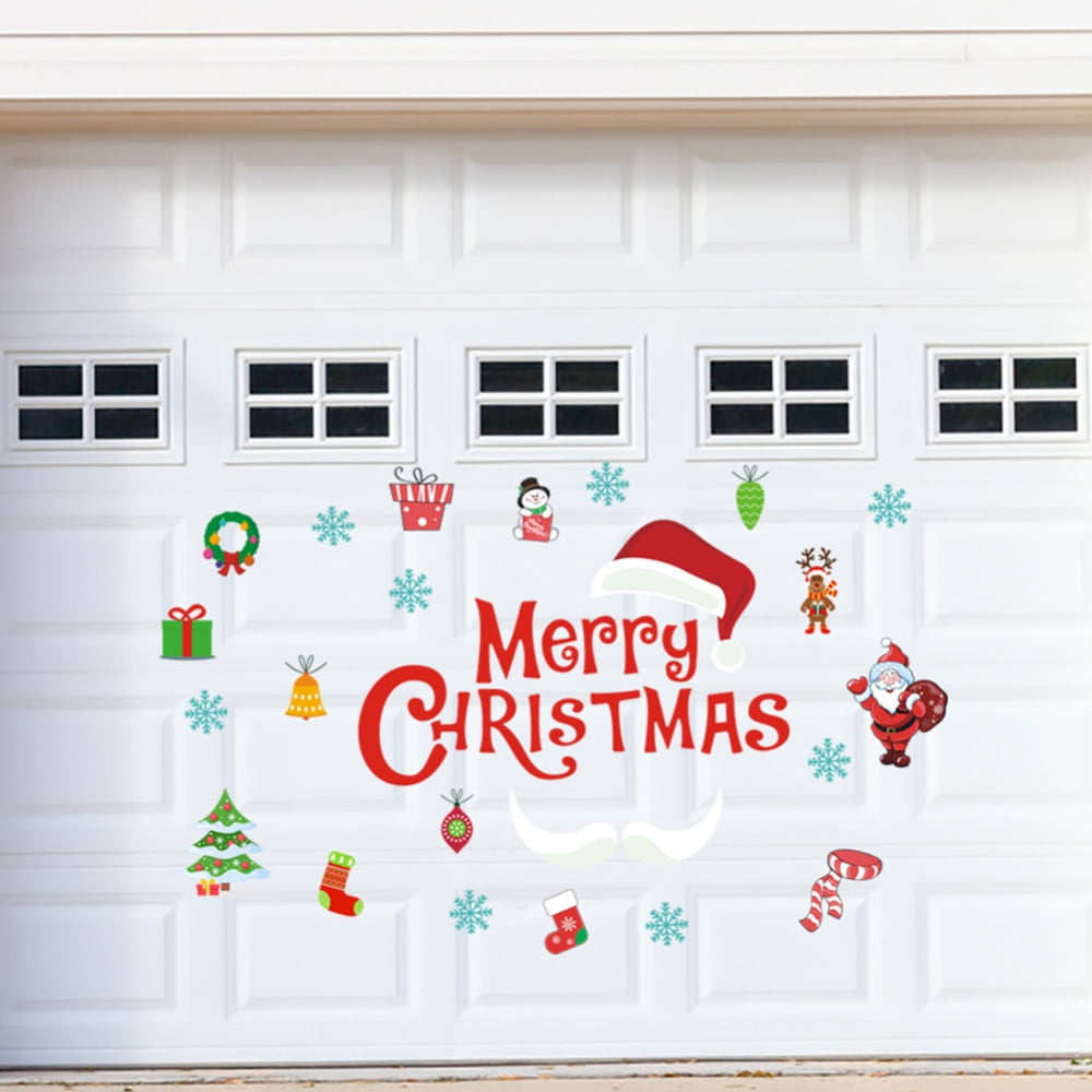 Merry Christmas Garage Door Decorations Set Outdoor Christmas Garage