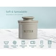 thumbnail image 7 of Butter Keeper Dish, French Ceramic Crock For Counter With Lid, Embossed Container, For Soft Butter, Home and Kitchen Decor, (Matte Speckled Grey), 7 of 7