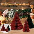 ZY11/8 Inch Paper Christmas Tree Centerpiece Decoration, Red Gold
