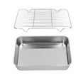 thumbnail image 2 of Stainless Steel Roasting Pan And Rack Set For Baking Easy Clean Rectangular Roaster With Grill 26. 5x20. 5x5cm, 2 of 6