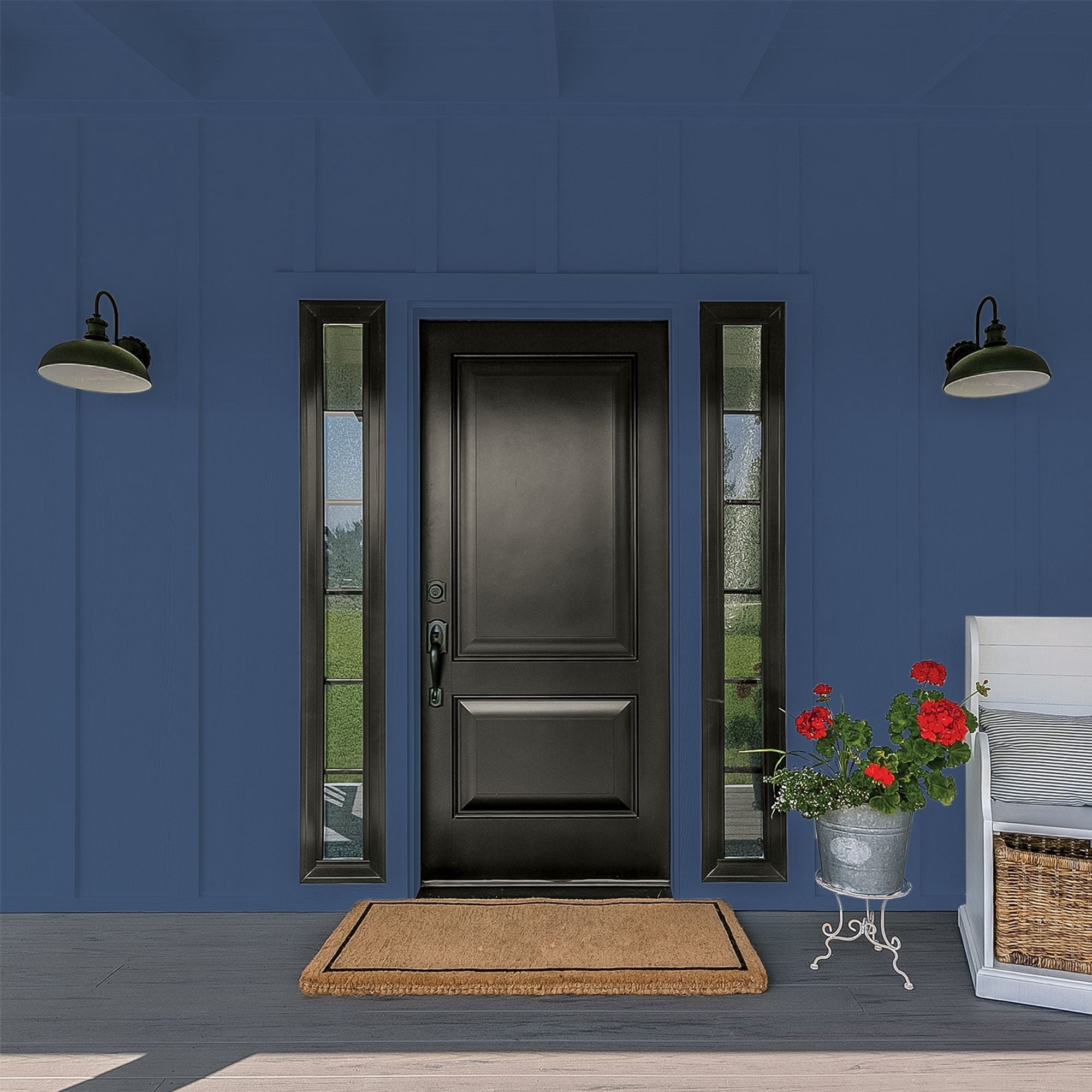 Glidden Fundamentals Annapolis Blue Flat Exterior Paint and Primer, 1 Gallon