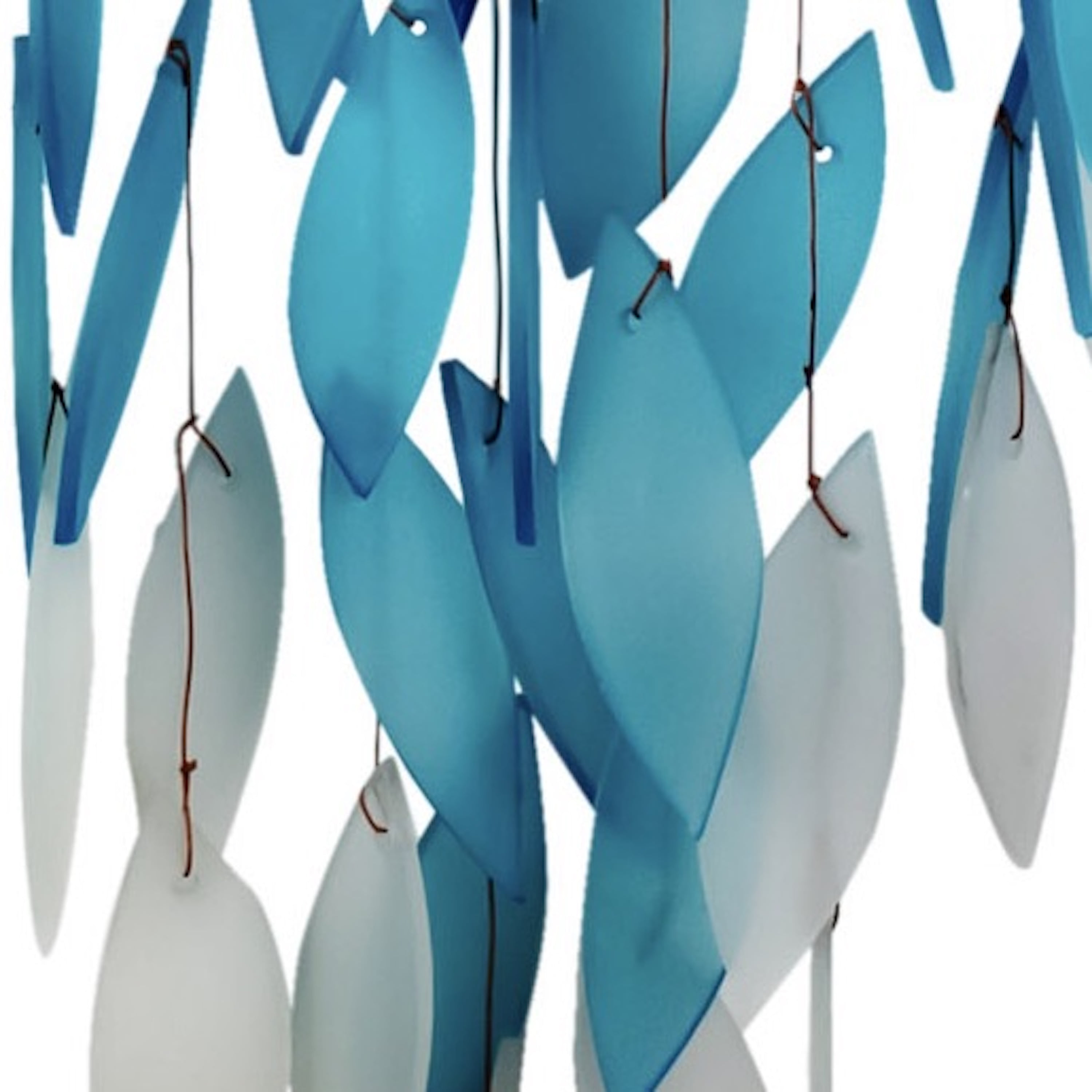 Blue Handworks Glass Wind Chime Deluxe Ocean Waterfall Wind Chimes for Outdoors 31.5in x 11in