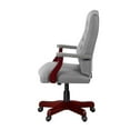 thumbnail image 3 of Regency Ivy League Clubhouse Dining or Meeting Swivel Chair- Grey/ Mahogany, 3 of 8